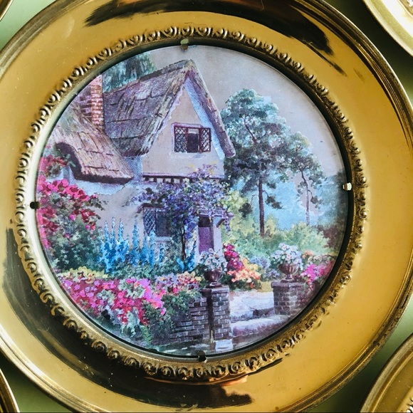 5 Cottagecore Vintage Solid Brass English Scenery - Picture 4 of 10